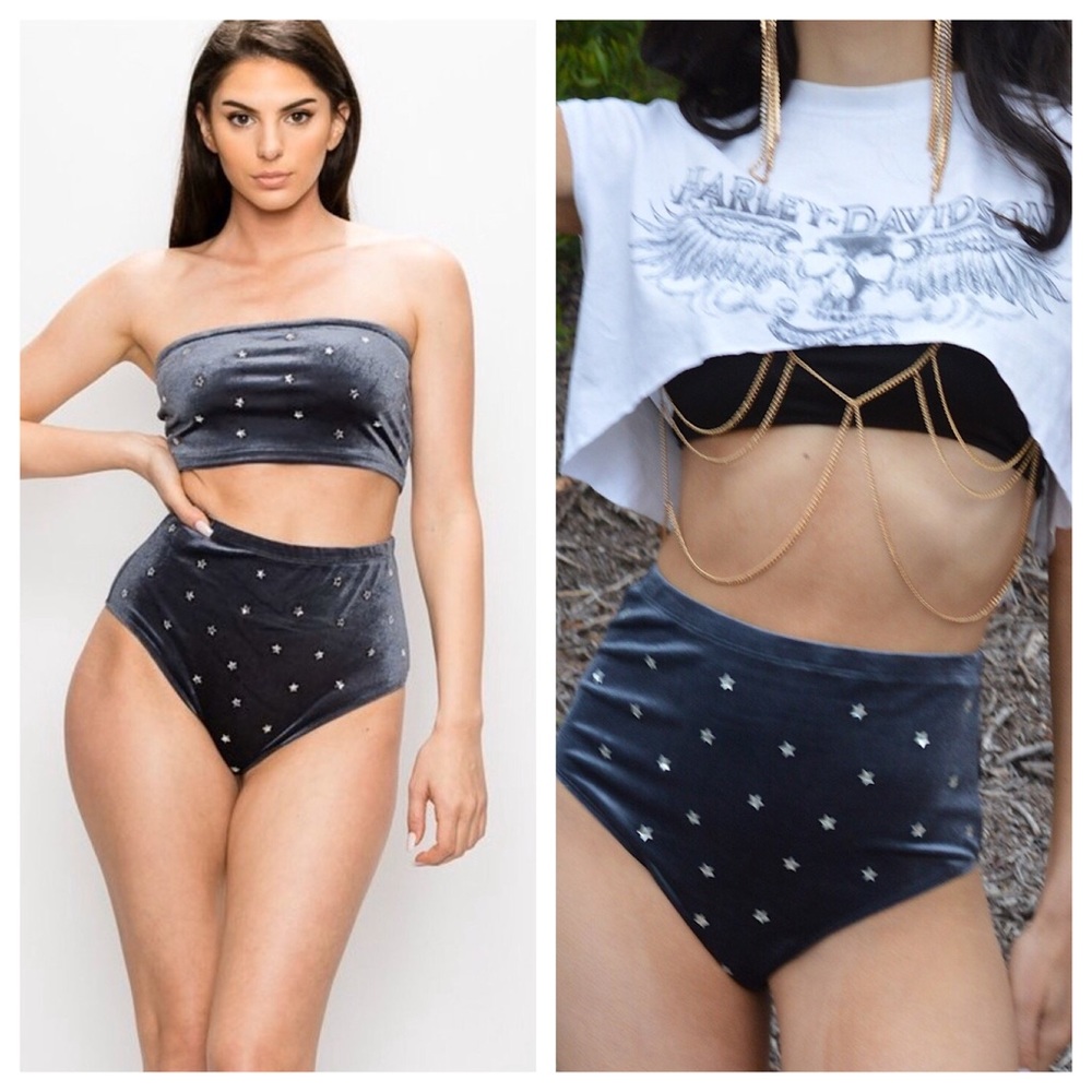 Star Studded Velvet Set (BOTTOMS) - Picture 1 of 7